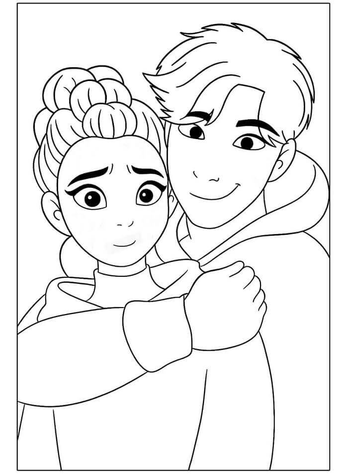 Coppia KPop Demon Hunters da colorare