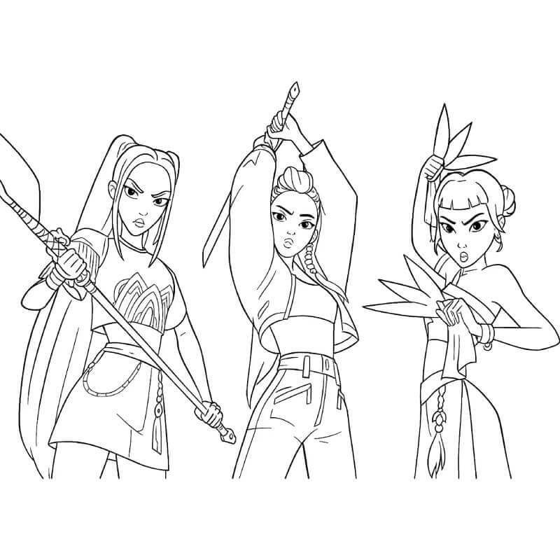 Fighi KPop Demon Hunters da colorare