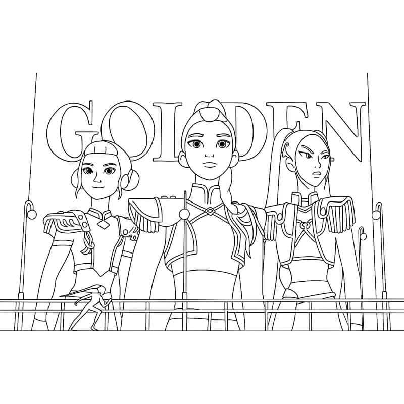 Meravigliosi KPop Demon Hunters da colorare