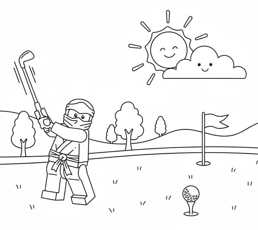 Ninjago Gioca a Golf da colorare