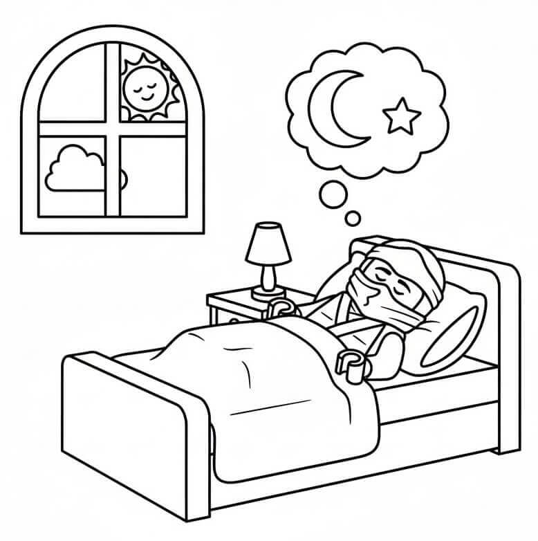 Ninjago che Dorme da colorare