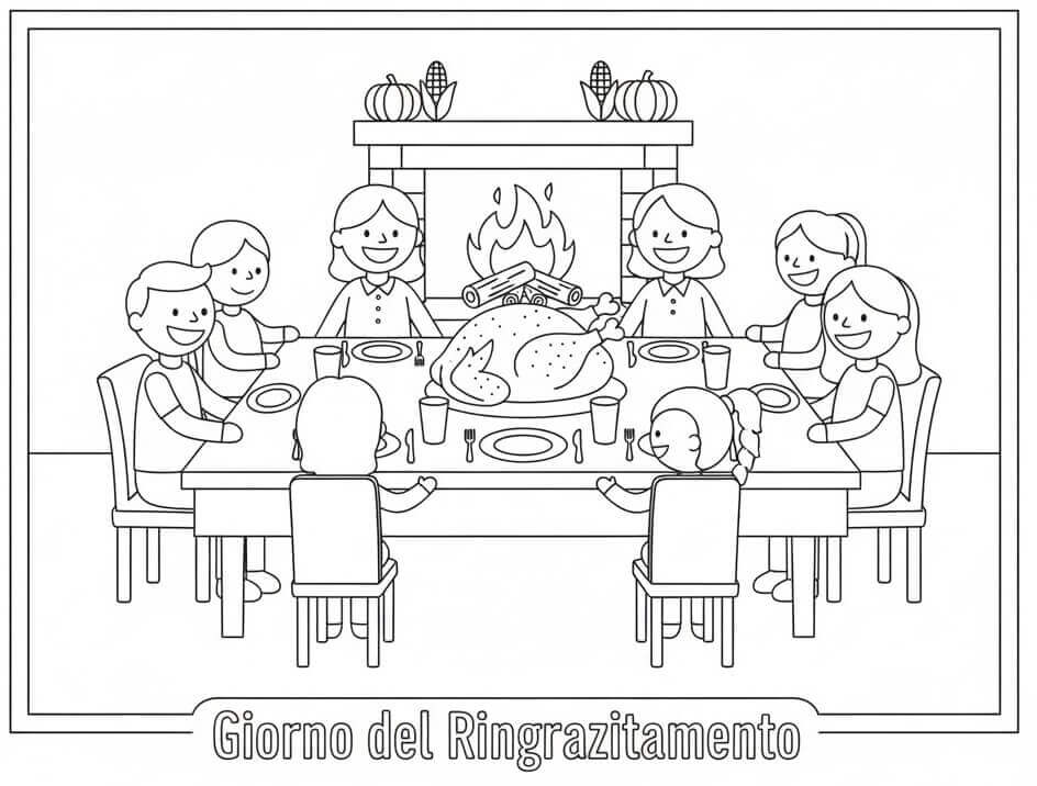 Pascolo del Ringraziamento da colorare