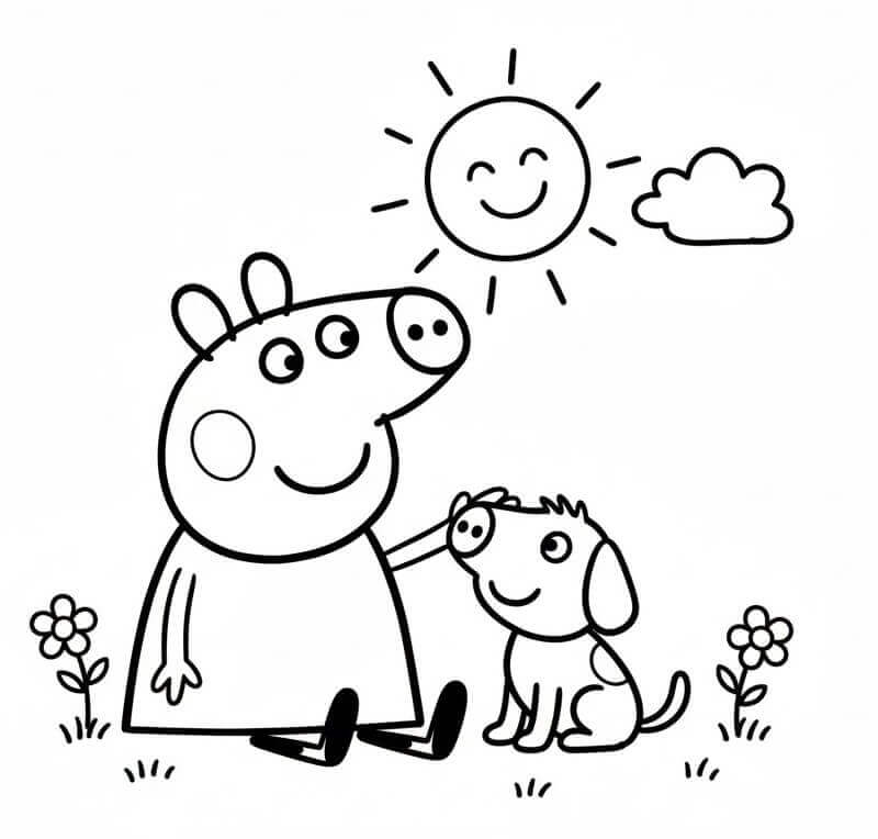 Peppa Pig e Cucciolo da colorare