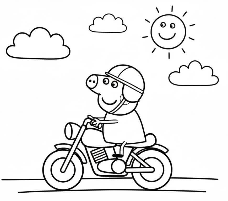 Peppa Pig in Moto da colorare