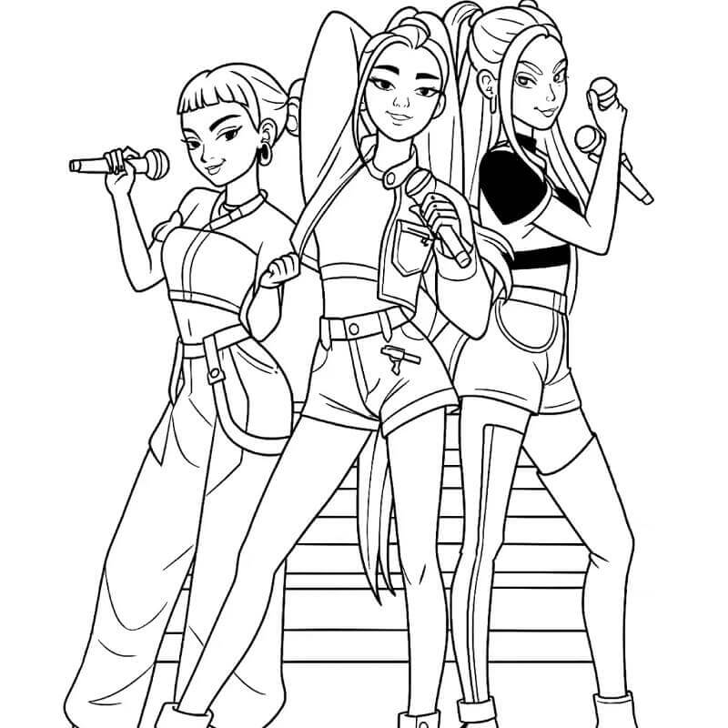 Personaggi in KPop Demon Hunters da colorare