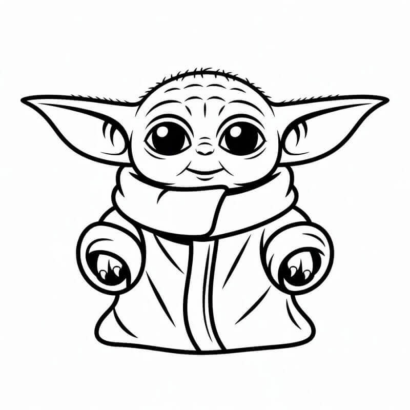 Piccolissimo Baby Yoda Dolcissimo da colorare