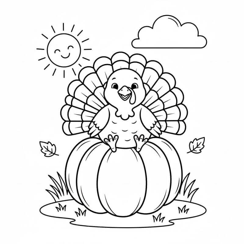 Piccolo Tacchino Dolcissimo da colorare