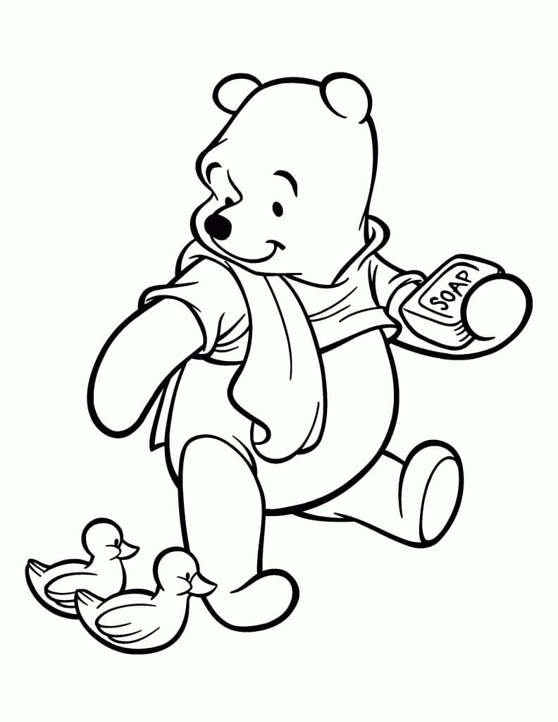 Pooh e Paperelle di Gomma da colorare