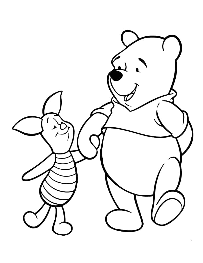 Prasátko e Winnie the Pooh da colorare