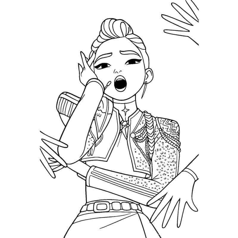 Ragazza Fantastica KPop Demon Hunters da colorare