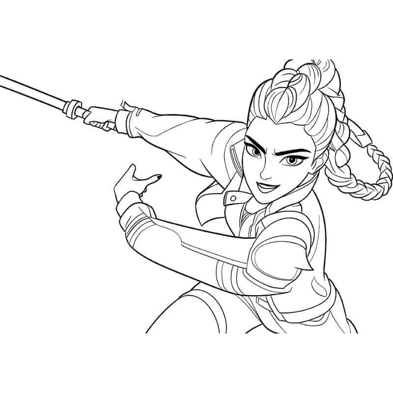 Ragazza dei KPop Demon Hunters da colorare