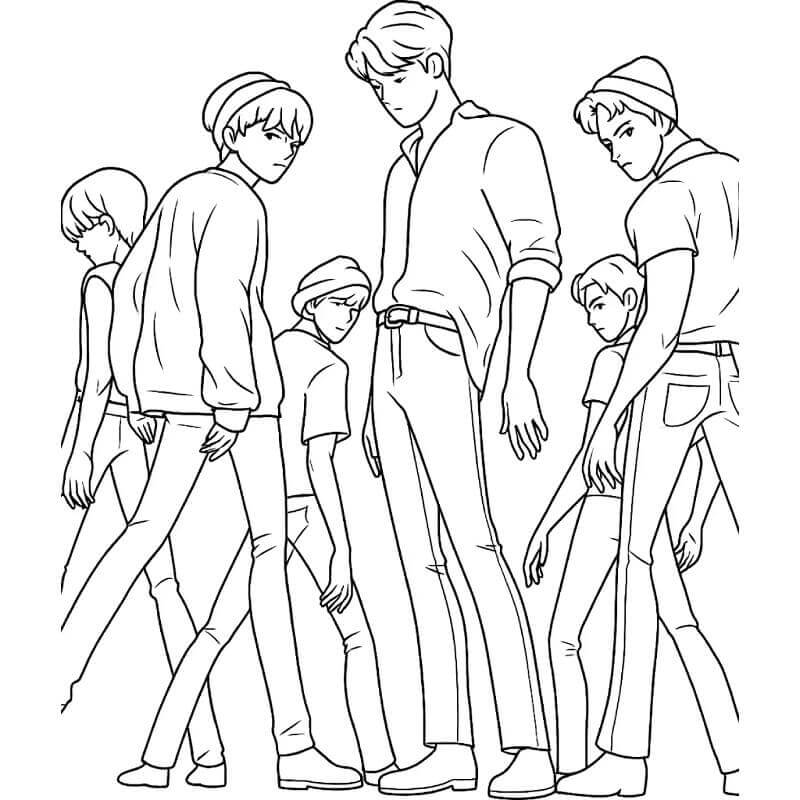 Ragazzi dei KPop Demon Hunters da colorare