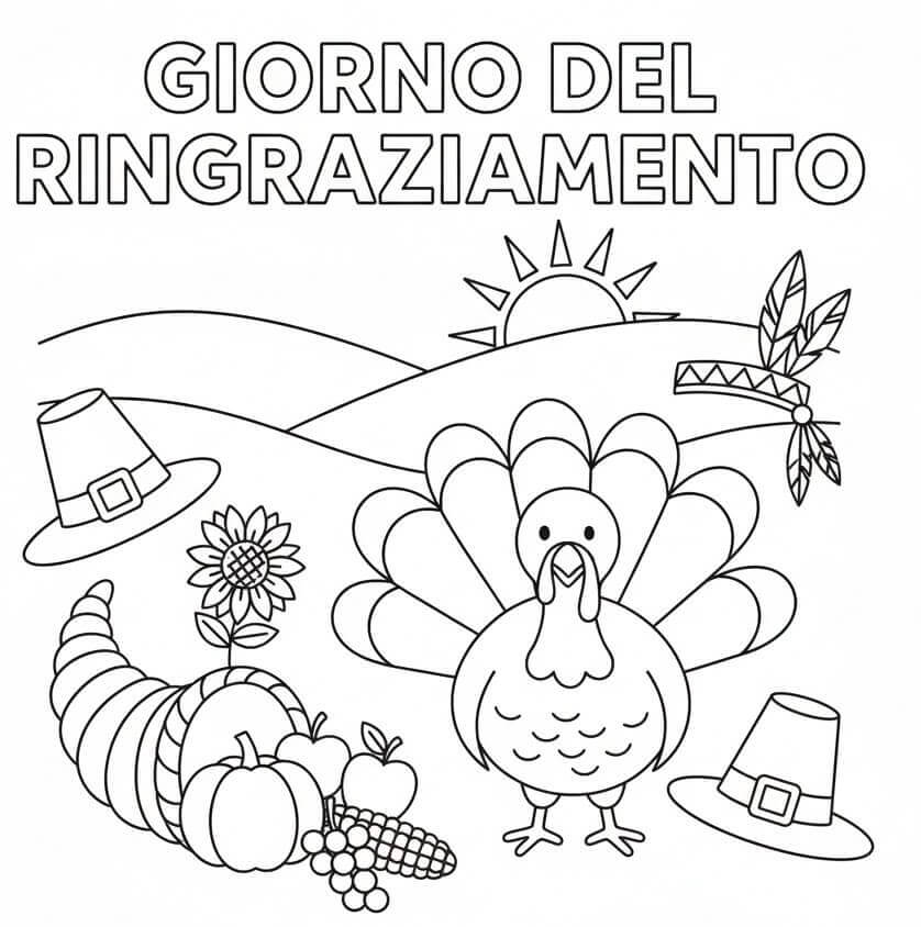 Ringraziamento Semplice da colorare