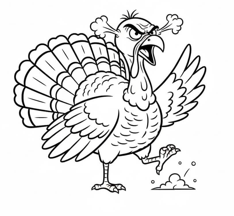 Tacchino Arrabbiato da colorare