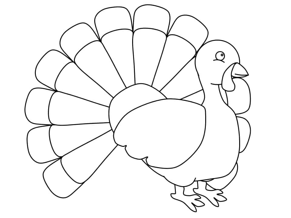 Tacchino Facile da colorare