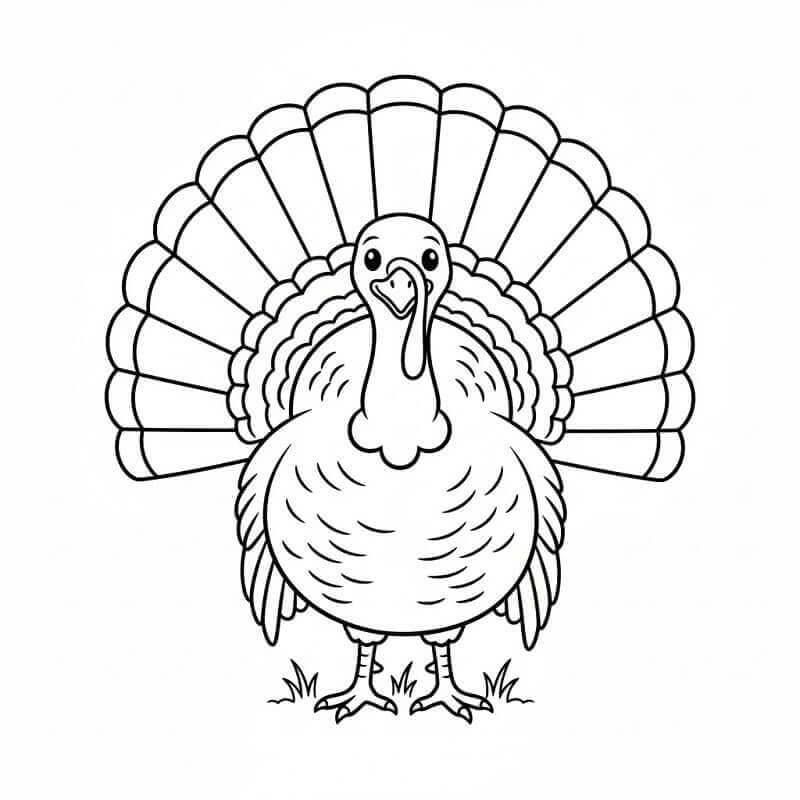 Tacchino Sorridente da colorare