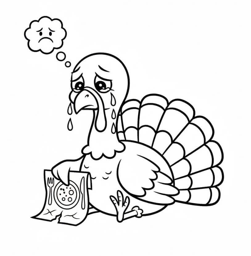 Tacchino Triste da colorare