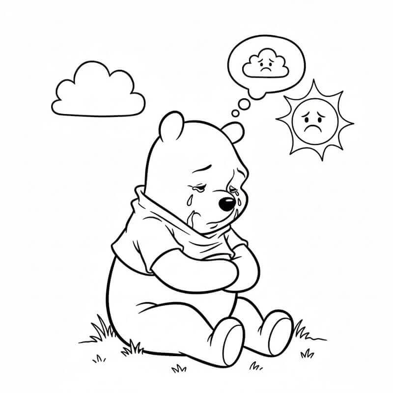Winnie The Pooh Triste da colorare
