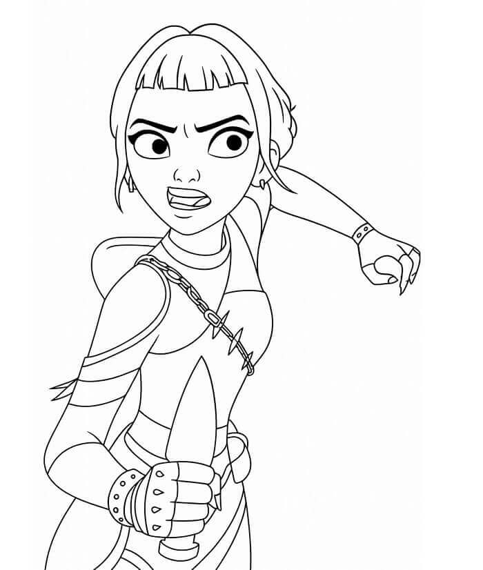 Zoey dei KPop Demon Hunters da colorare