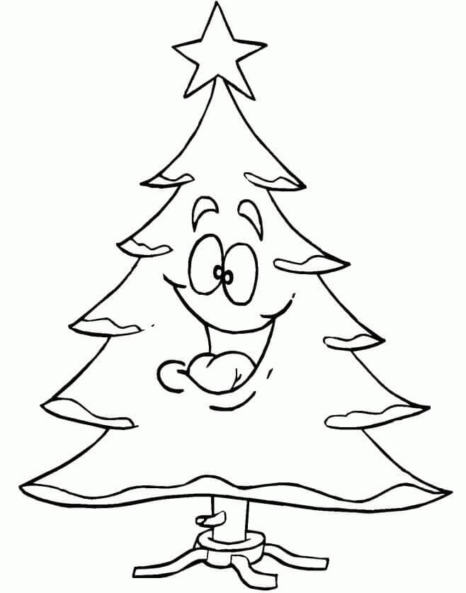 Albero di Natale Comico Cartoon da colorare