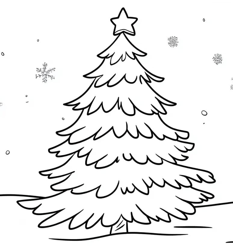 Albero di Natale Facile da colorare