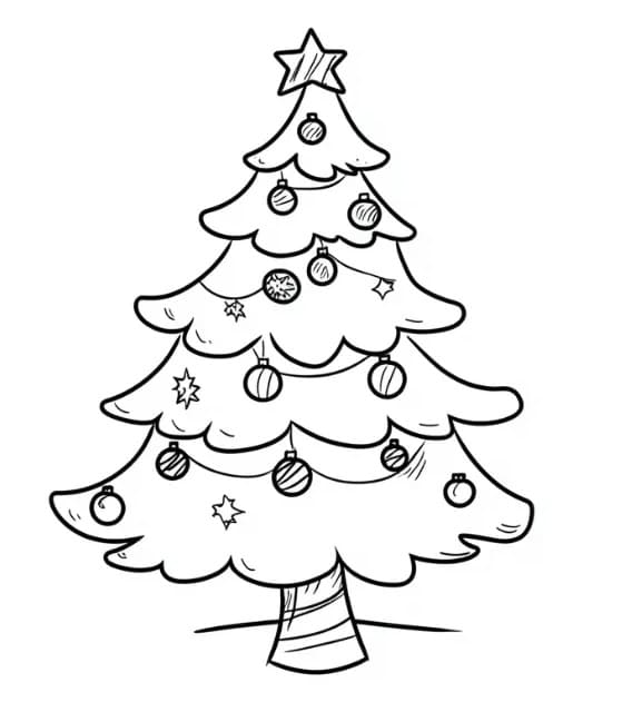 Albero di Natale Normale da colorare
