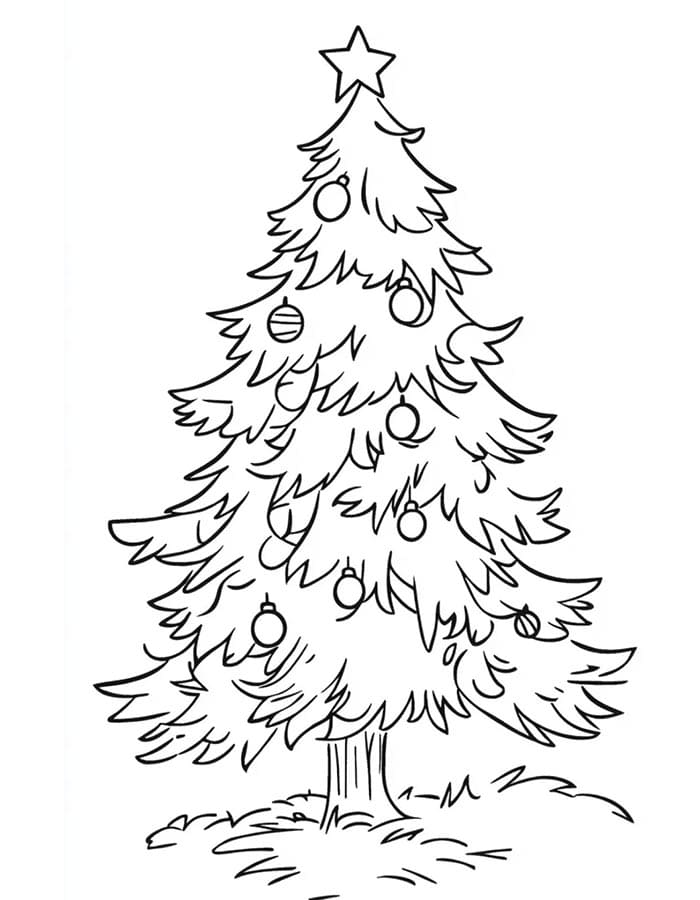 Albero di Natale Realistico da colorare