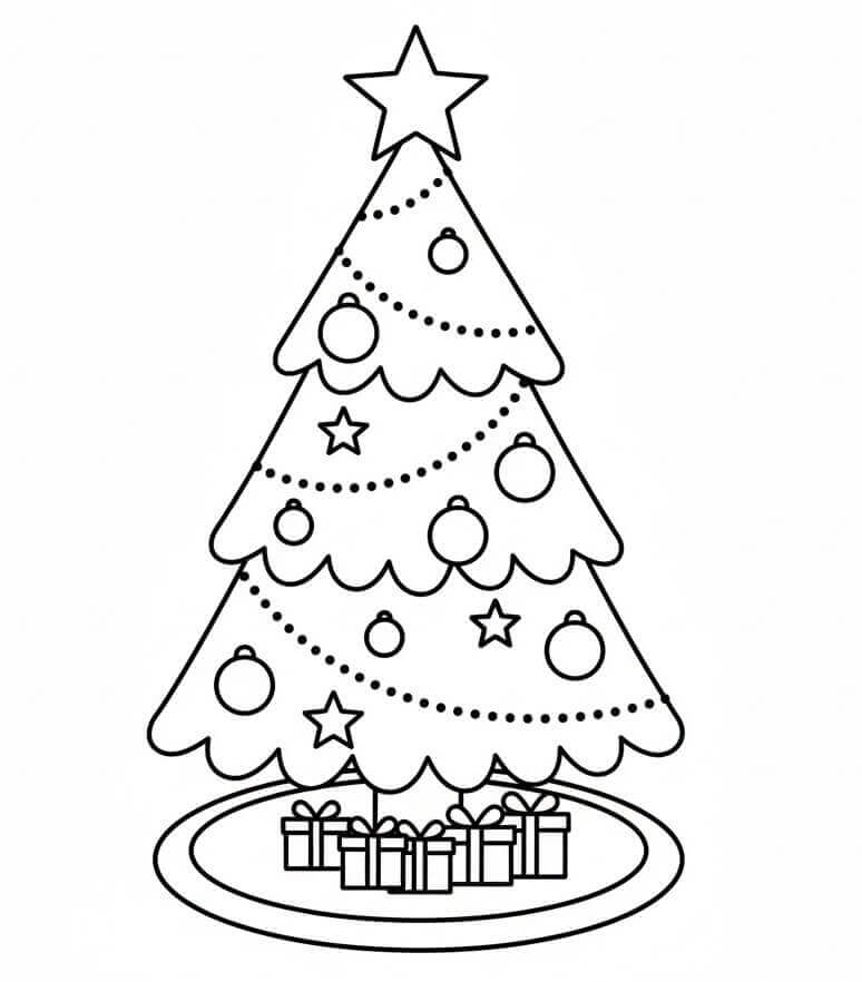 Albero di Natale Semplice da colorare