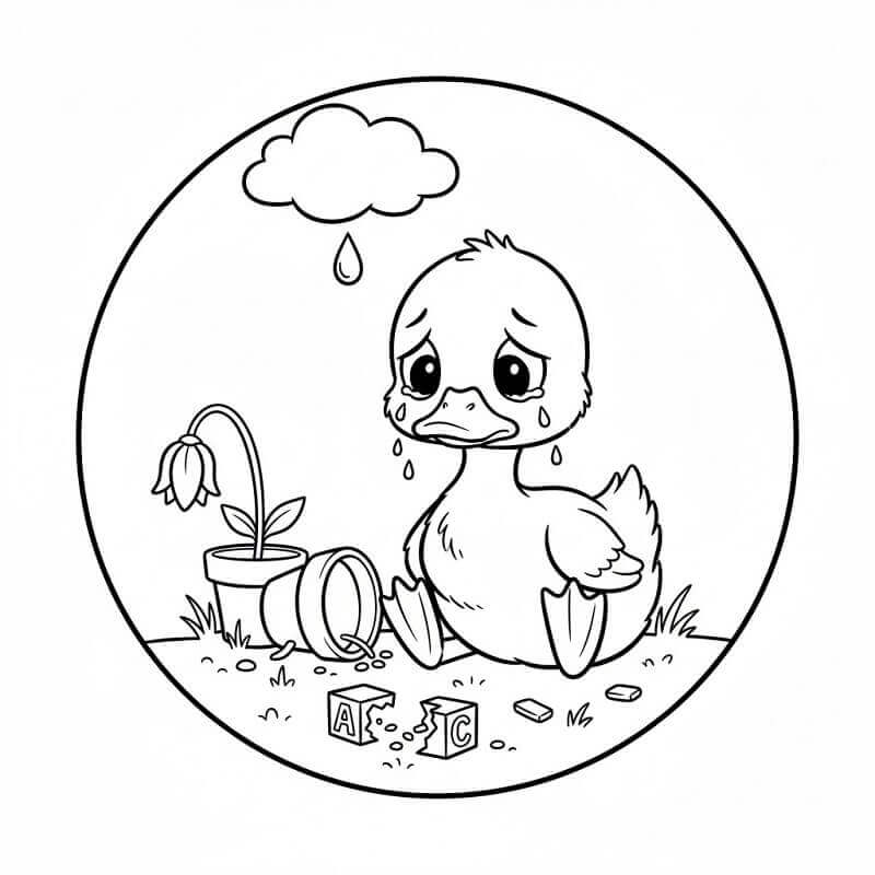 Anatra Triste da colorare