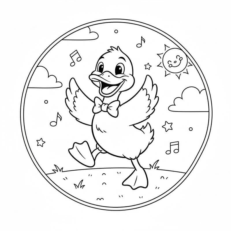 Anatra che Balla da colorare