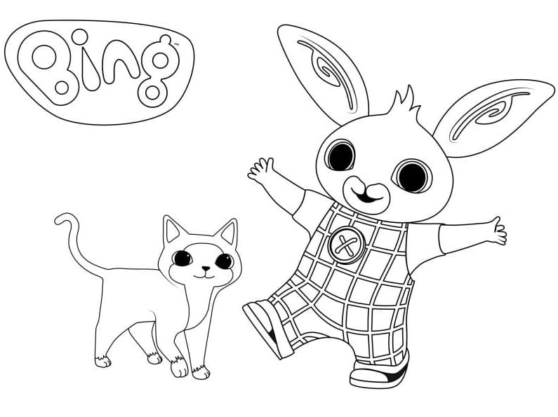 Arlo e il coniglietto Bing da colorare