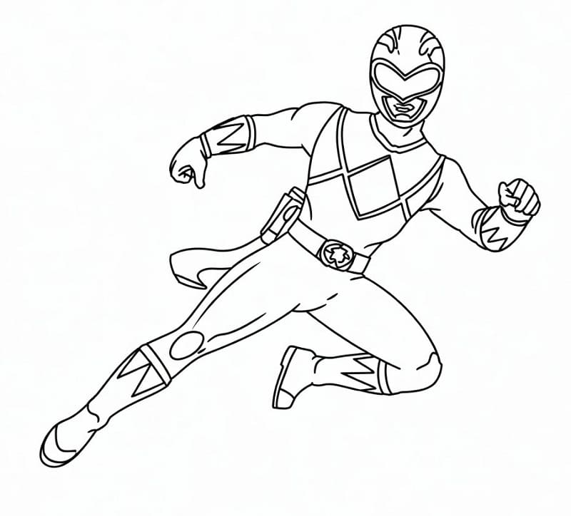 Azione dei Power Rangers da colorare