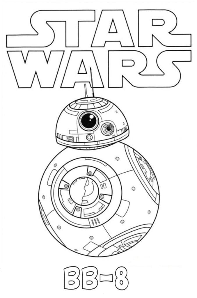 BB-8 nell’universo di Guerre Stellari da colorare