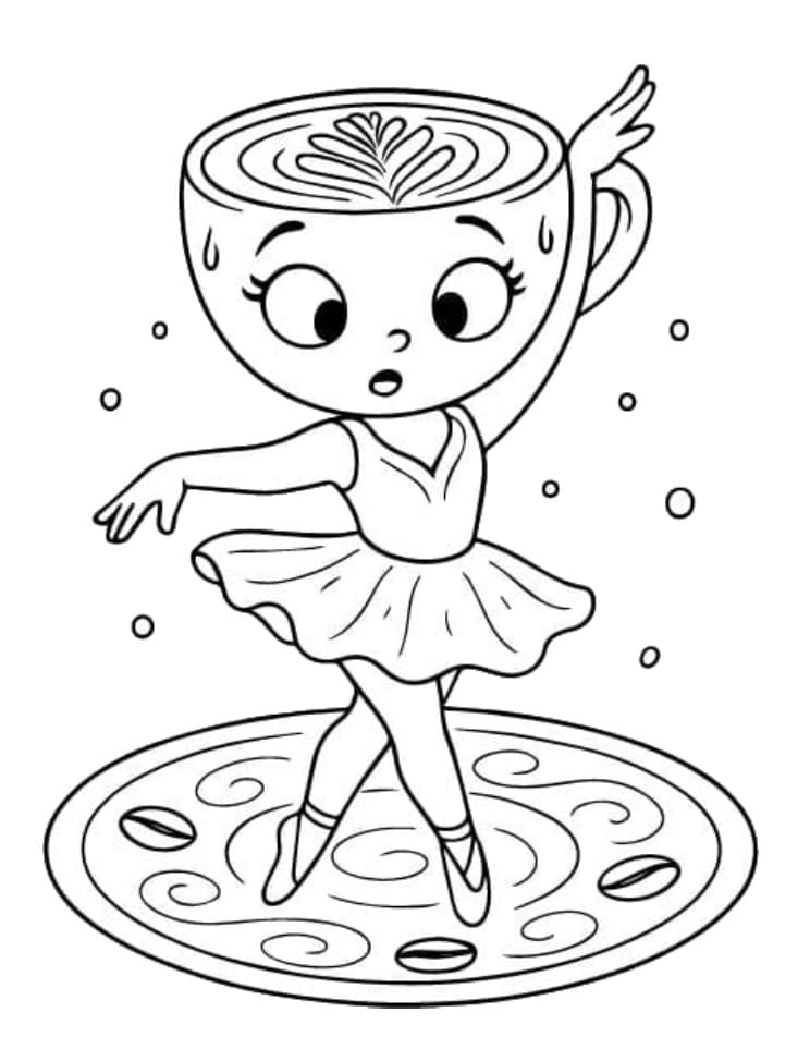 Ballerina Cappuccina gratis per bambini da colorare