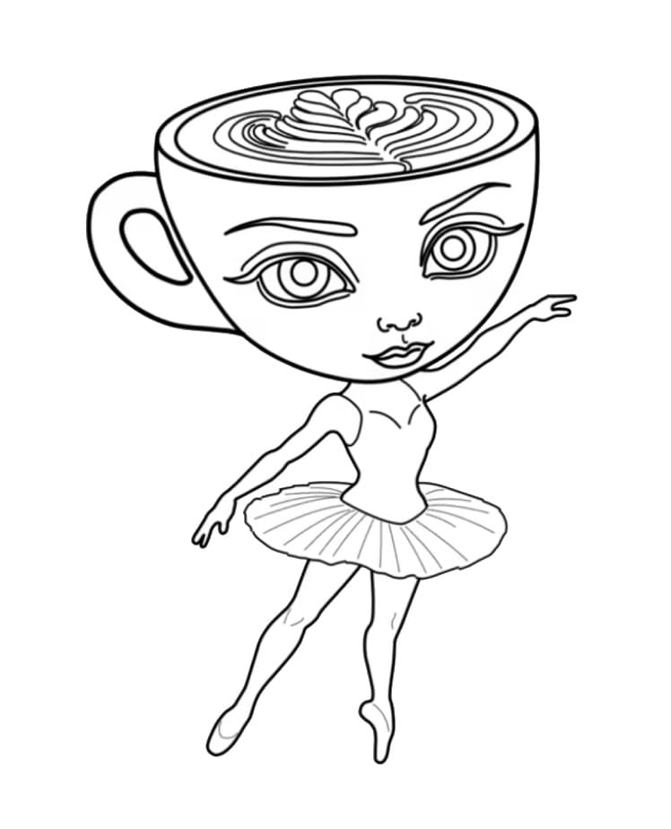 Ballerina Cappuccina gratuita per bambini da colorare