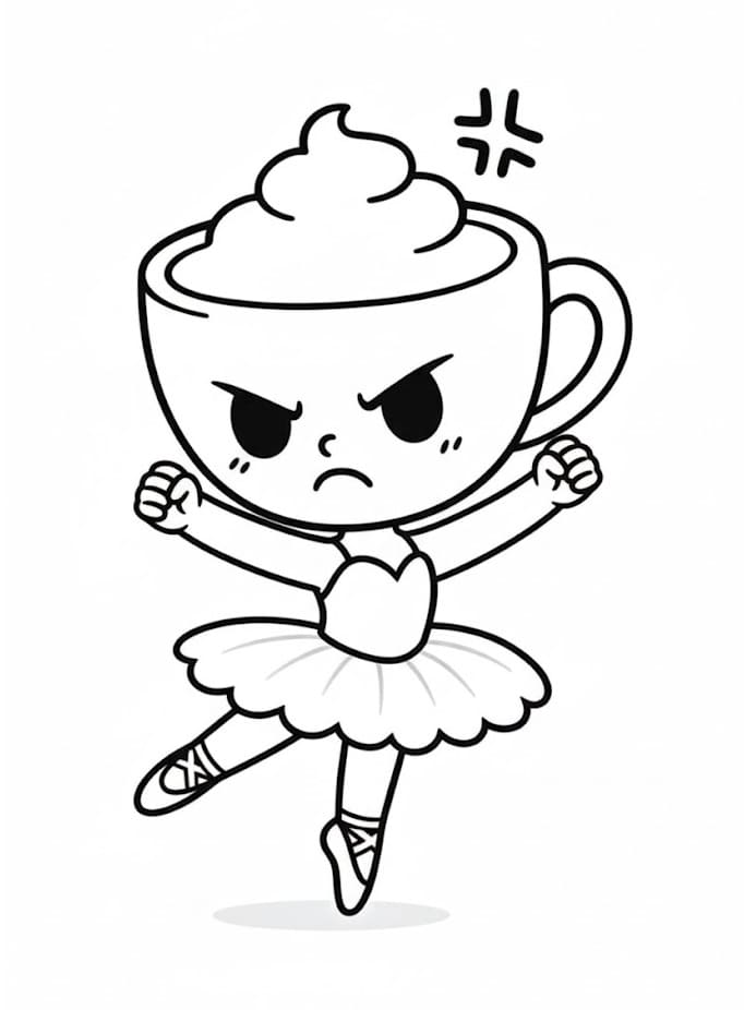 Ballerina Cappuccina per bambini di 3 anni da colorare