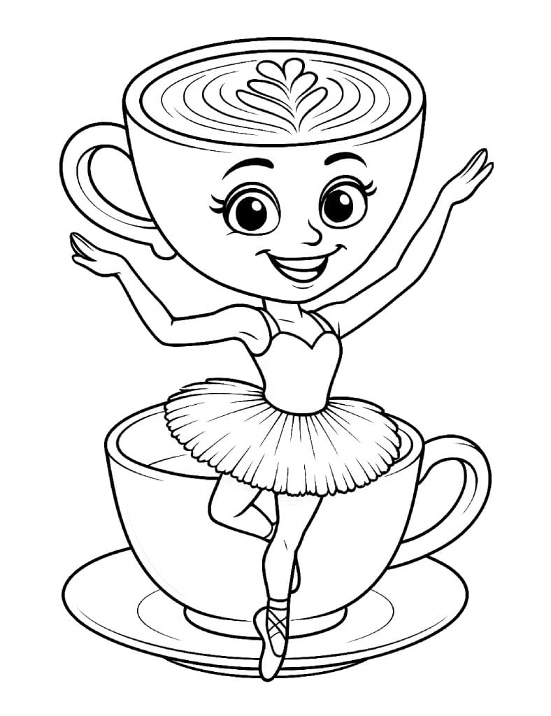 Ballerina Cappuccina per bambini da colorare