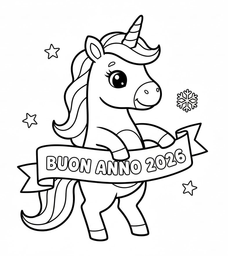 Bel Buon Anno 2026 da colorare