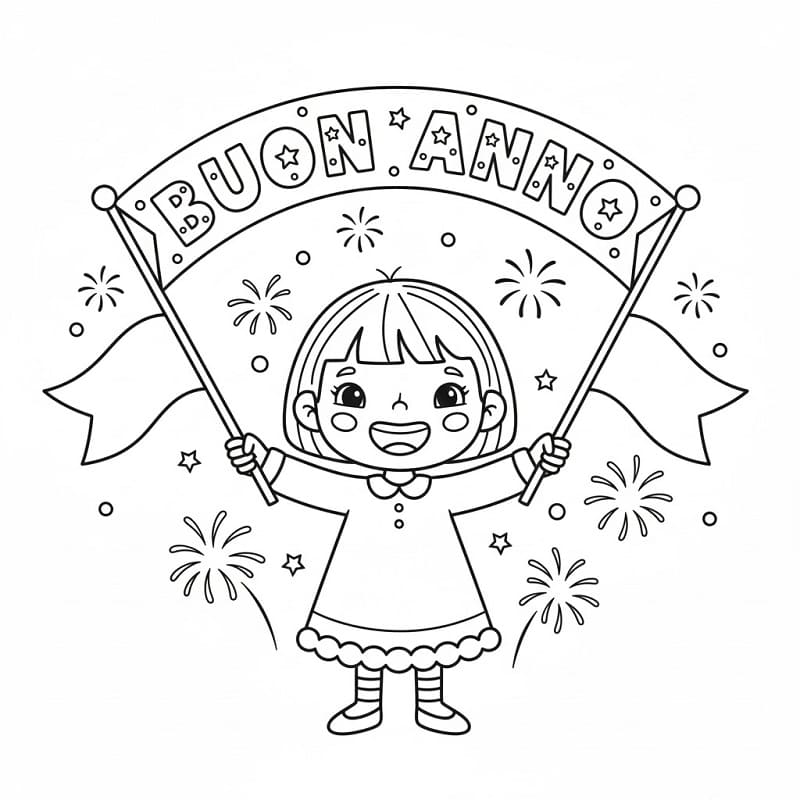 Bellissimo Buon Anno da colorare