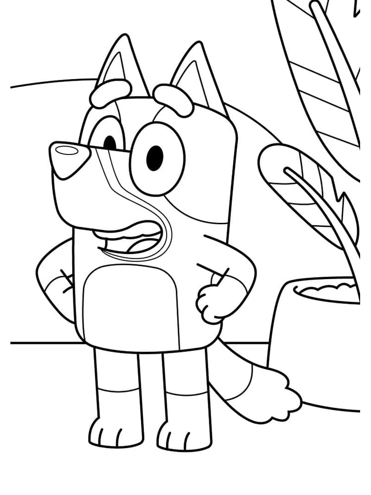 Bluey sorridente da colorare
