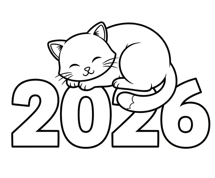 Buon Anno 2026 Omaggio da colorare