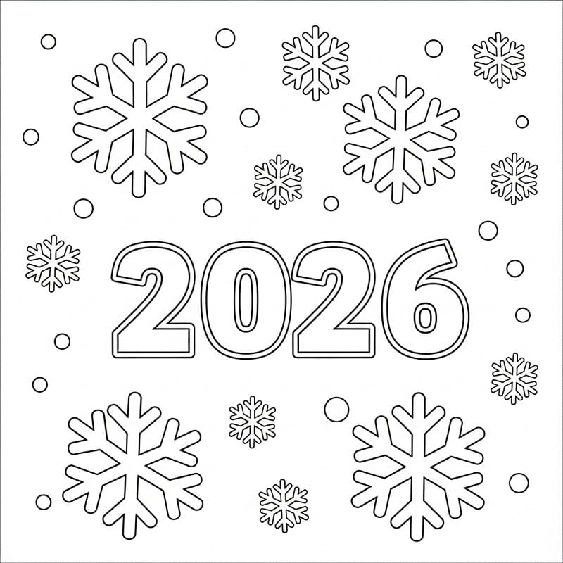 Buon Anno 2026 Regalo da colorare
