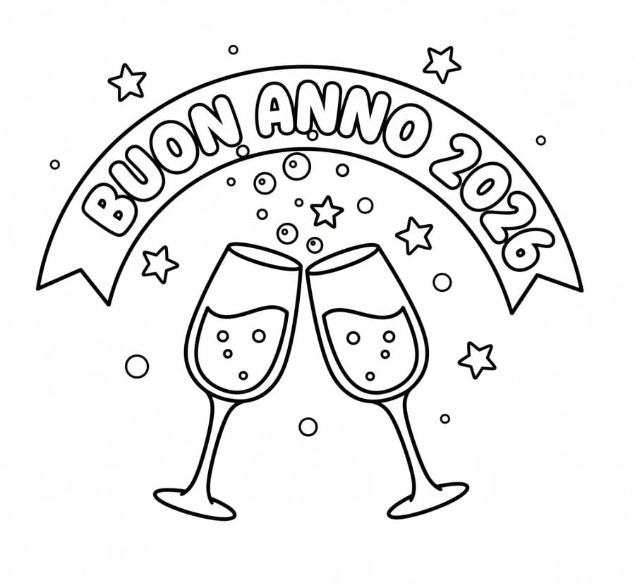 Buon Anno 2026 da Celebrare da colorare