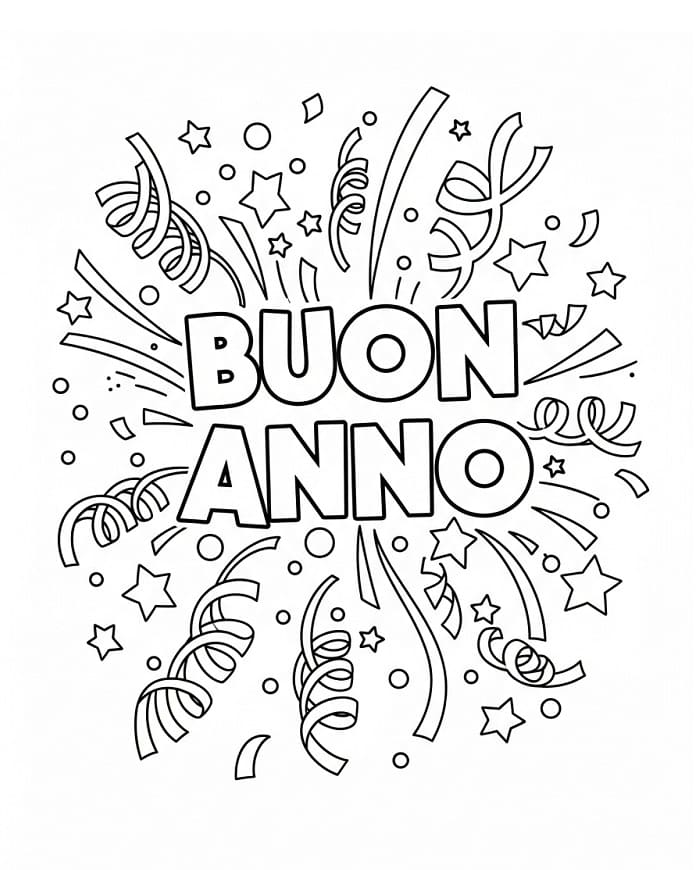 Buon Anno Base da colorare