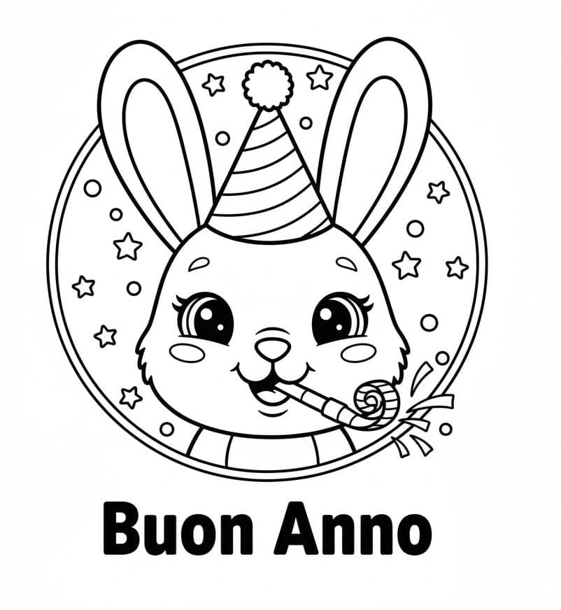 Buon Anno Gratis da colorare