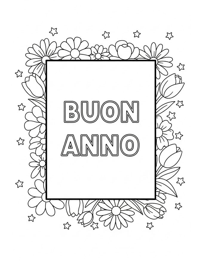Buon Anno Gratuito da colorare