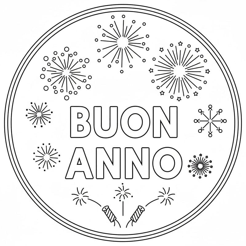 Buon Anno Perfetto da colorare