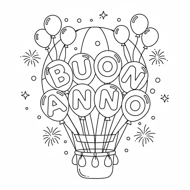 Buon Anno Senza Costo da colorare