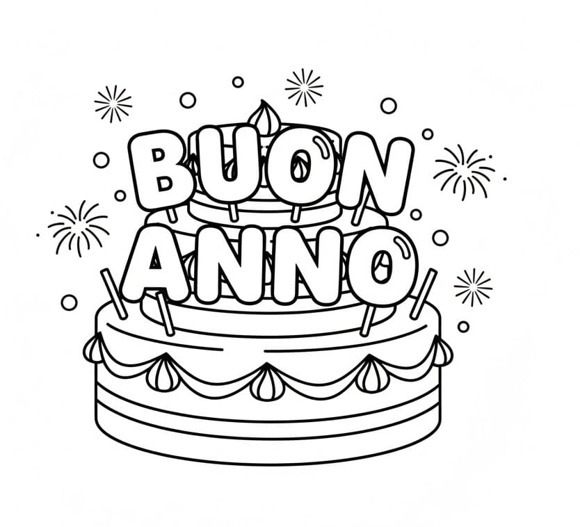 Buon Anno Stampabile Gratuitamente da colorare