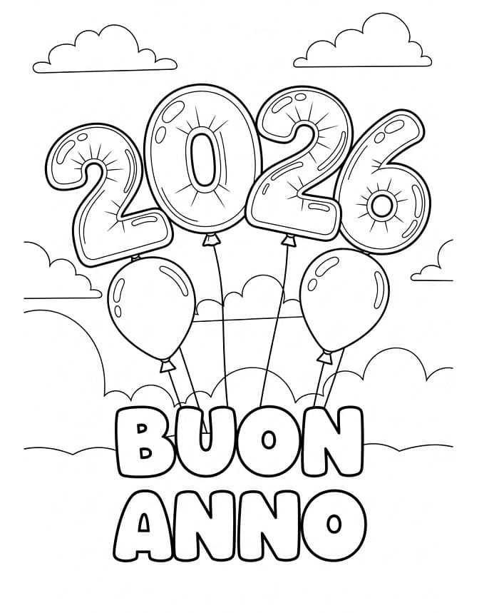 Buon Anno Stampabile da colorare